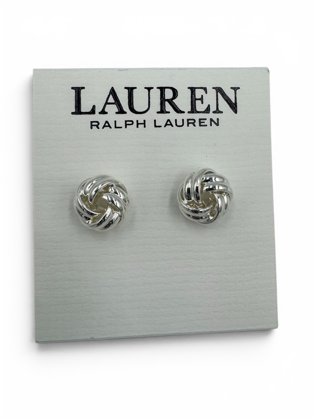 Lauren Ralph Lauren Polished Silver-Tone Knot Stud Earrings